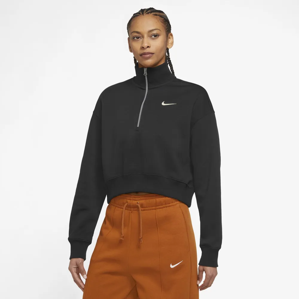 Nike Style Fleece Crop Quarter Zip  - Women's