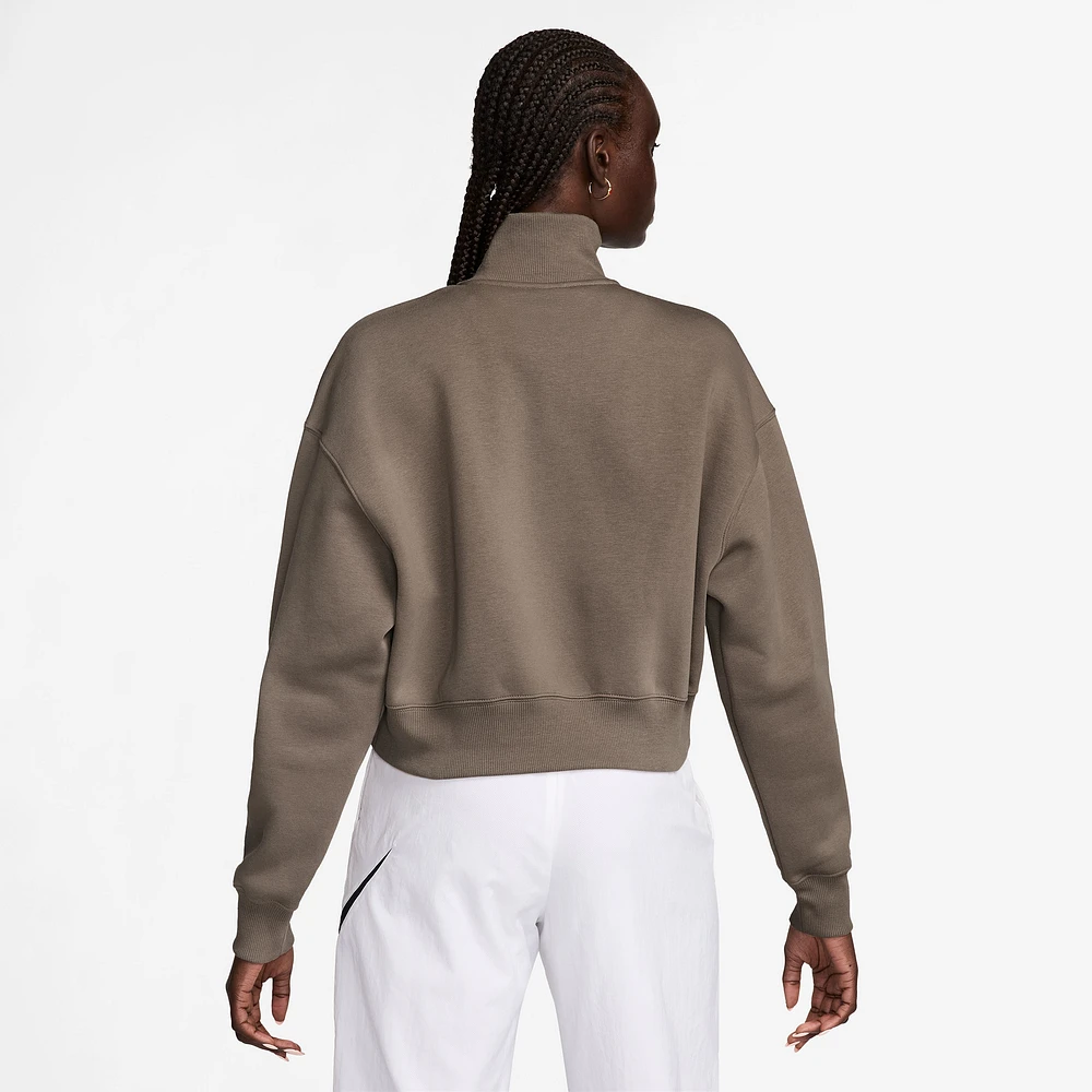 Nike Style Fleece Crop Quarter-Zip  - Women's