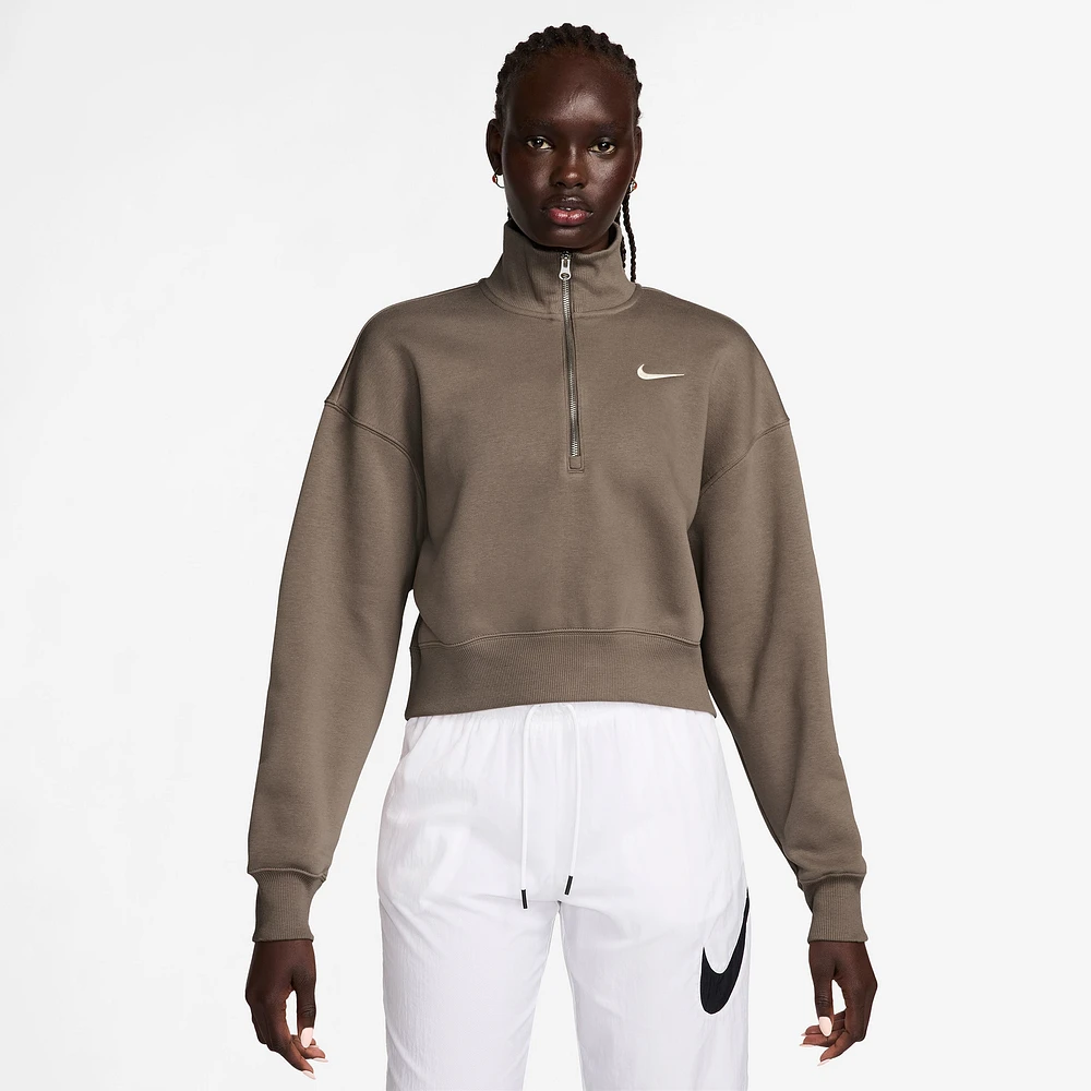 Nike Style Fleece Crop Quarter-Zip  - Women's