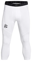 Under Armour Mens Under Armour Curry 3/4 Comp Leggings - Mens White/White/Black Size XXL