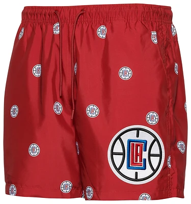 Pro Standard Mens Pro Standard Clippers Mini Logo Woven Short - Mens Red/Red Size XL