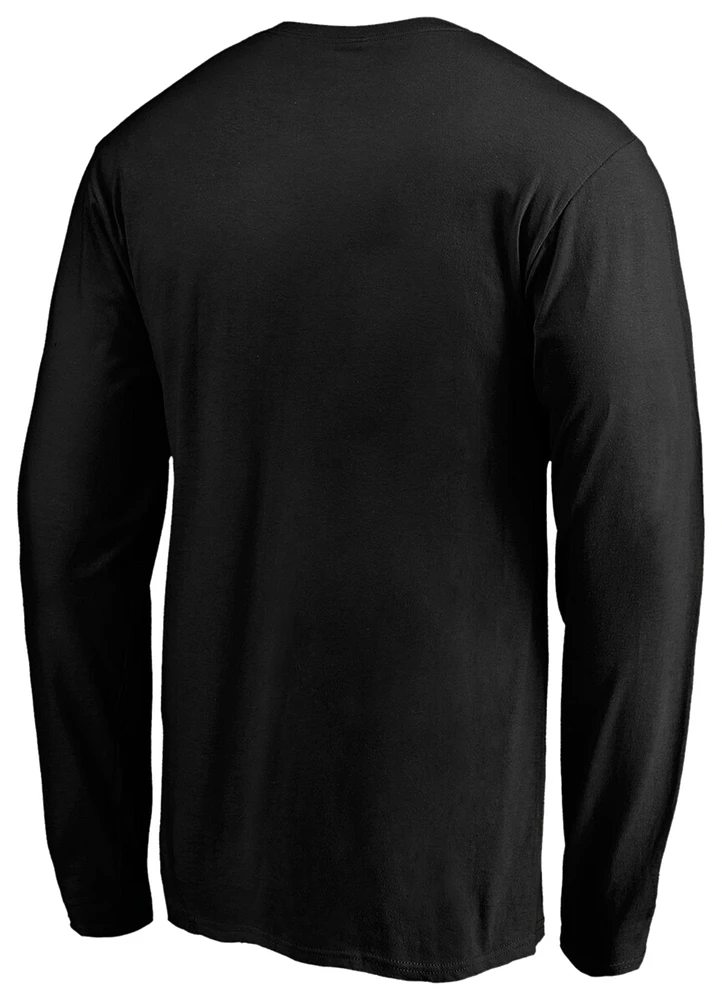 Fanatics Mens Fanatics Giants Logo Lockup Long Sleeve T-Shirt - Mens Black/Black Size L