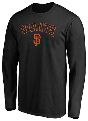 Fanatics Mens Fanatics Giants Logo Lockup Long Sleeve T-Shirt - Mens Black/Black Size L
