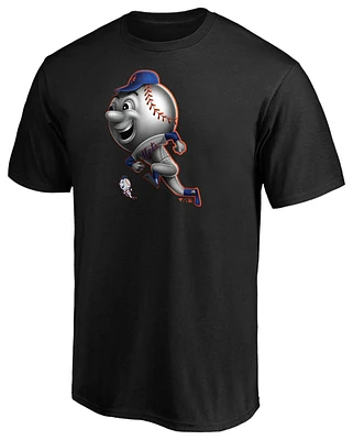 Fanatics Mens Mets Midnight Mascot Logo T-Shirt - Black
