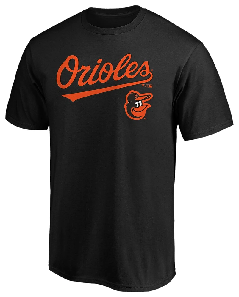 Fanatics Mens Fanatics Orioles Logo Lockup T-Shirt - Mens Black/Black Size XL