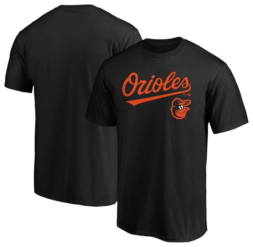 Fanatics Mens Fanatics Orioles Logo Lockup T-Shirt - Mens Black/Black Size XL