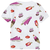 Nike Boys Sole Food Print Basic Short Sleeve T-Shirt - Boys' Toddler White/Multi