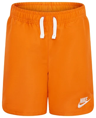 Nike Boys Nike LBR Woven Shorts - Boys' Preschool Orange/White Size 6