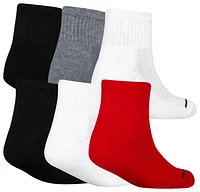 Jordan Boys Jumpman 6 Pack Quarter Socks - Boys' Grade School Black/Red/White