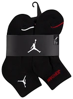 Jordan Boys Jumpman 6 Pack Quarter Socks - Boys' Grade School Black/Red/White