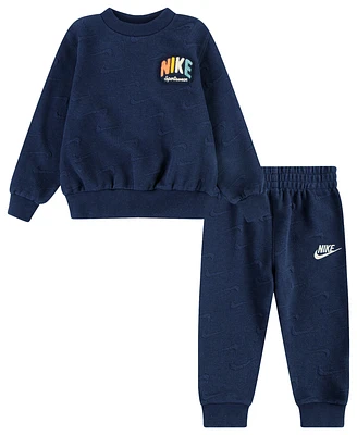 Nike Ensemble avec haut à col ras du cou en jacquard imprimé NSW Powder - Garçons, maternelle