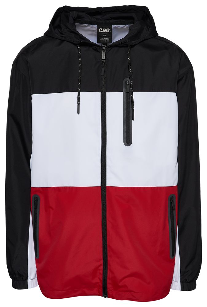 Windbreaker Athletic Jacket-CSG Brand ZIP Up, White And Black Size S/P