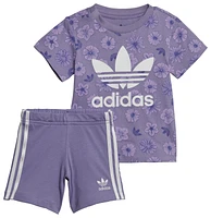 adidas Floral T-Shirt Shorts Set  - Girls' Toddler