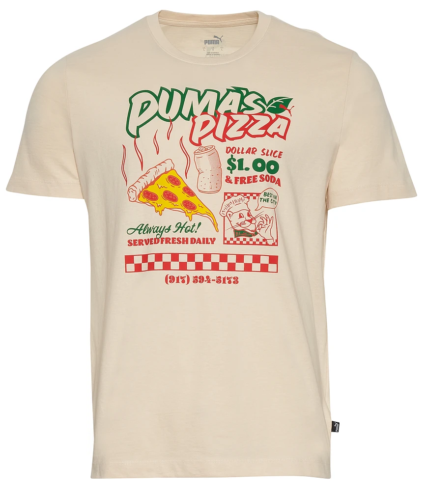 PUMA Mens Pizza T-Shirt - Alpine Snow /Green/Red