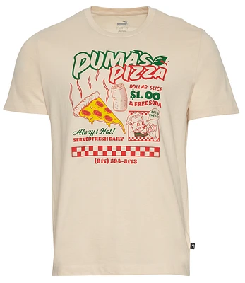 PUMA Mens Pizza T-Shirt - Alpine Snow /Green/Red