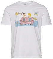 PUMA Mens Beavis & Butthead T-Shirt - White/Pink/Yellow