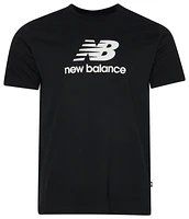 New Balance Mens Essential Stacked Logo T-Shirt - Black/White