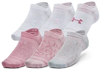 Under Armour Mens Under Armour Essential 6 Pack No Show Socks - Mens Pink Elixir/Prime Pink/Pink Elixir Size L