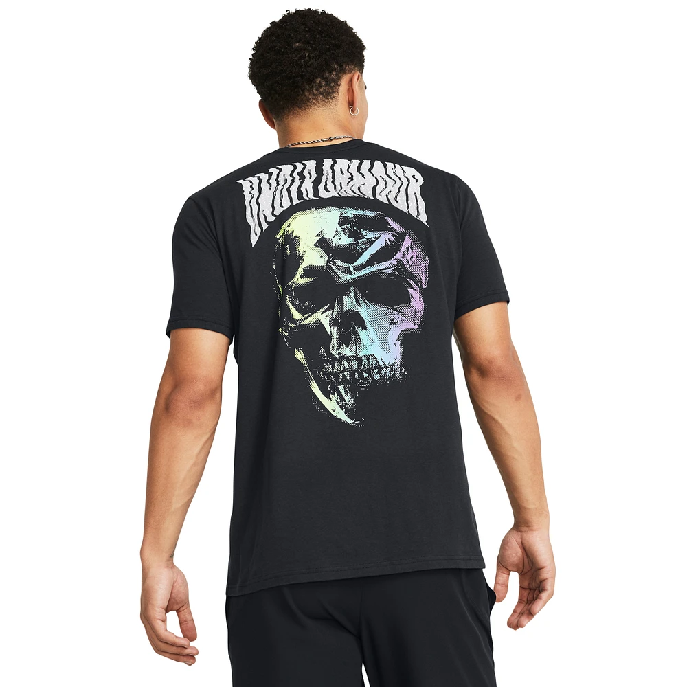 Under Armour Mens Dusk to Dawn Skull T-Shirt - Black