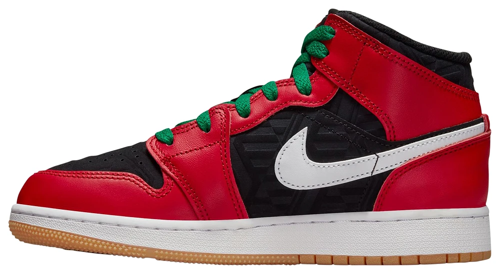 Jordan Boys Jordan AJ 1 Mid - Boys' Grade School Shoes Black/Red/White Size 05.5