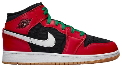 Jordan Boys AJ 1 Mid - Boys' Grade School Shoes Black/Red/White