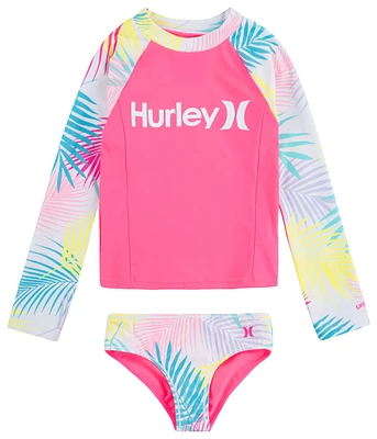 Hurley Long Sleeve Rash Guard Set  - Girls' Toddler