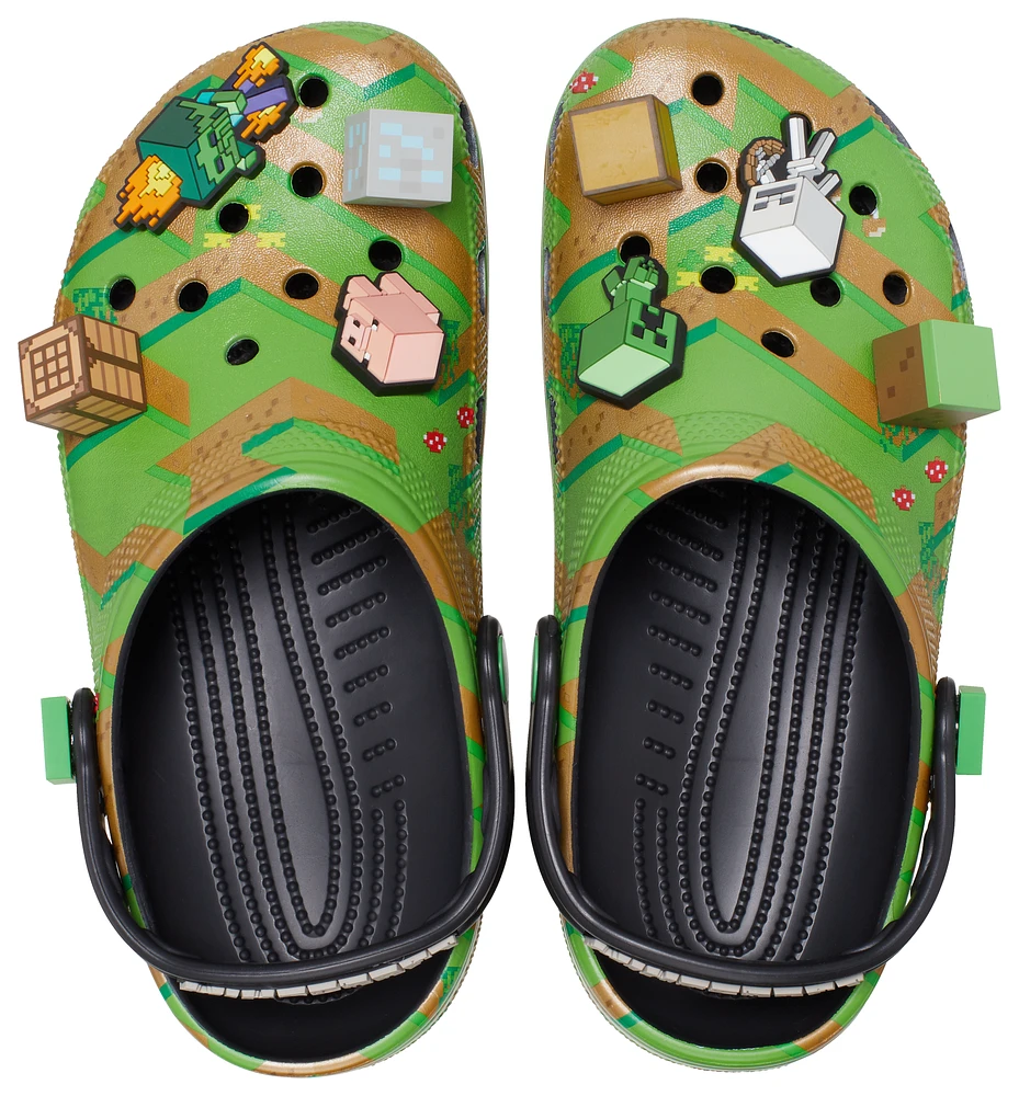 Crocs Boys Classic Minecraft Clogs - Boys' Grade School Shoes Multi/Green