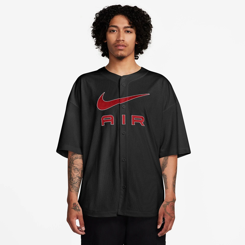 Nike Mens NSW Air Baseball Top - Gym Red/Black