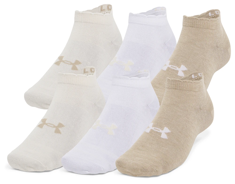 Under Armour Mens Unisex Essential 6pk Low - City Khaki/City Khaki/White