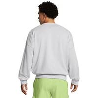 Under Armour Mens Icon Heavyweight Terry OS Crew - Forest Green/Gray Light Heather