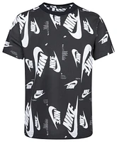 Nike Boys Futura Branding AOP T-Shirt - Boys' Preschool Black/White