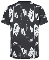 Nike Boys Futura Branding AOP T-Shirt - Boys' Preschool Black/White