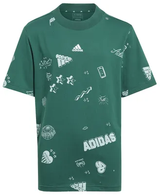 adidas Brand Love Q3 All Over Print T-Shirt  - Boys' Grade School