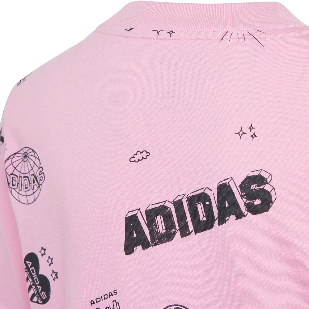 adidas Brand Love Q3 All Over Print T-Shirt  - Girls' Grade School