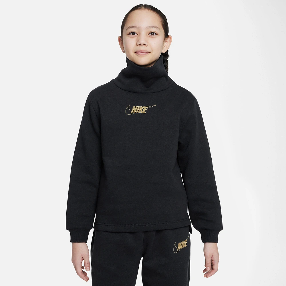 Nike Club Fleece Long Sleeve Top  - Girls' Grade School