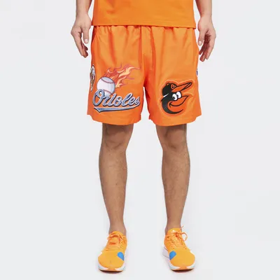 Pro Standard Mens Pro Standard Orioles Chrome Woven Shorts - Mens Orange/Orange Size XL