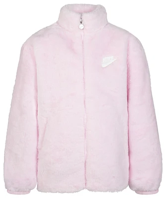 Nike Faux Fur Jacket  - Girls' Preschool