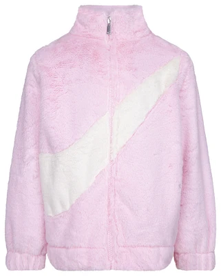 Nike Swoosh Faux Fur Jacket  - Girls' Toddler