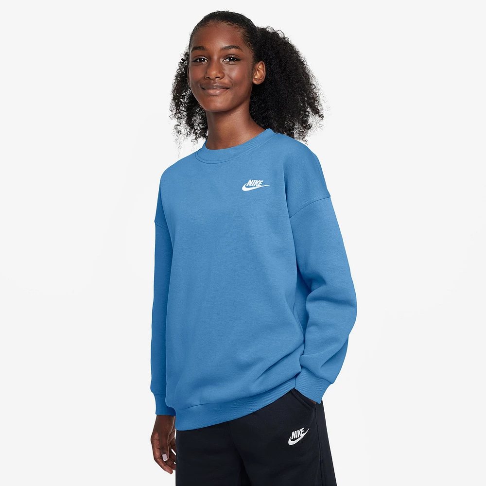 Nike Club Fleece Oversized Crew LBR  - Girls' Grade School