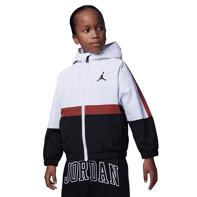 Jordan Boys Color Block Wind Jacket - Boys' Preschool White/Black