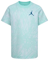 Jordan Boys Net Flight AOP Short Sleeve T-Shirt - Boys' Preschool Green/White