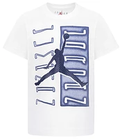 Jordan Boys AJ11 Vertical Columns Short Sleeve T-Shirt - Boys' Preschool White/Navy