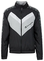 Champion Mens Nylon Windsuit Jacket - Black/White/Silver
