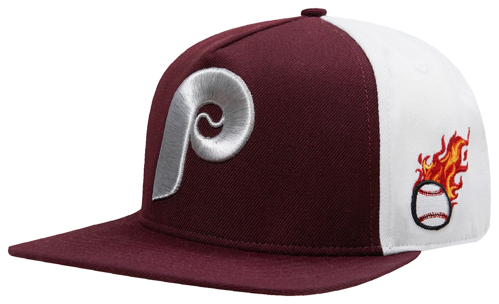 Pro Standard Pro Standard Phillies Retro Chrome Wool Snapback - Adult Wine/White Size One Size