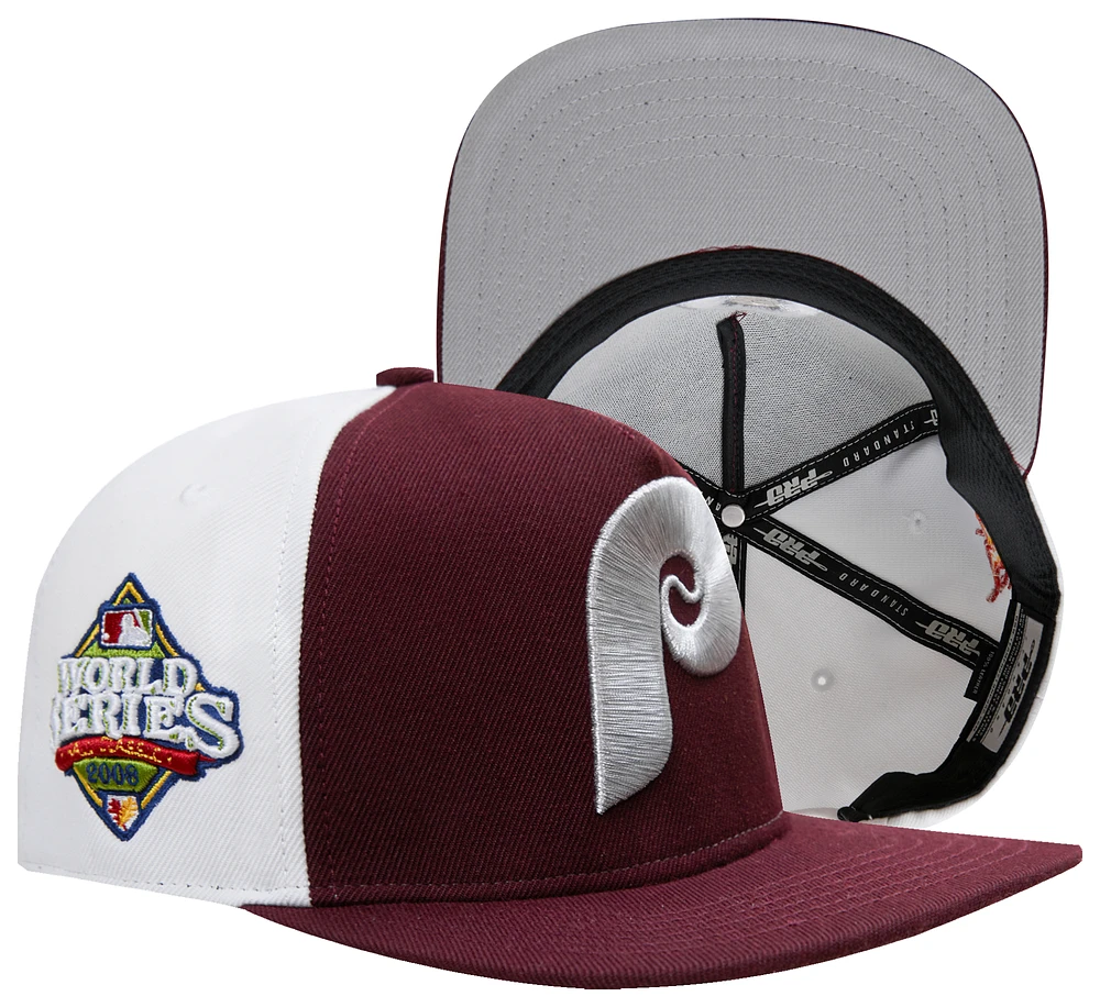 Pro Standard Pro Standard Phillies Retro Chrome Wool Snapback - Adult Wine/White Size One Size