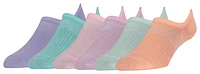 LCKR Womens LCKR 6 Pack 3X1 Ribbed Footys - Womens Pink/Blue Size M