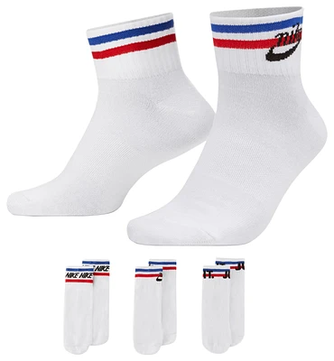 Nike Mens Everyday Essential Ankle Socks 3 Pack - White/Black/Blue