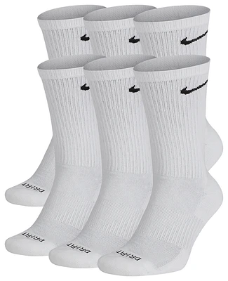 Nike Mens 6 Pack Everyday Plus Cushioned Socks - White/Black