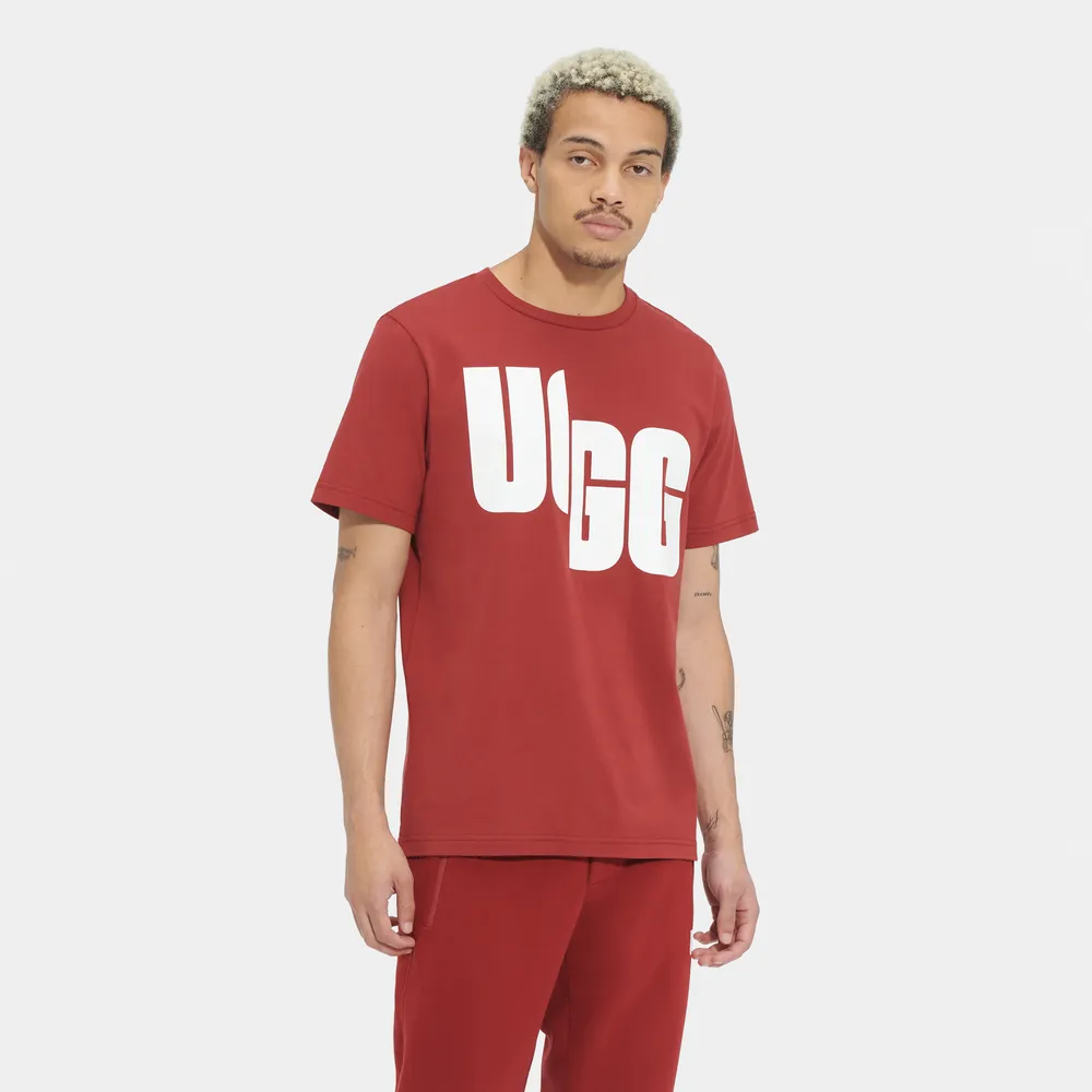 UGG Mens UGG Oversized Logo T-Shirt - Mens Red/White Size M