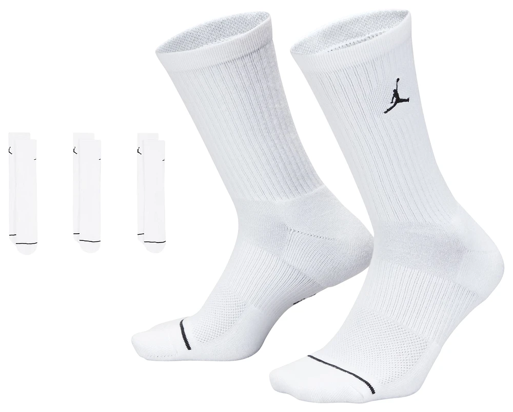 Jordan Every Day Cushioned Crew 3 Pack Socks  - Men's